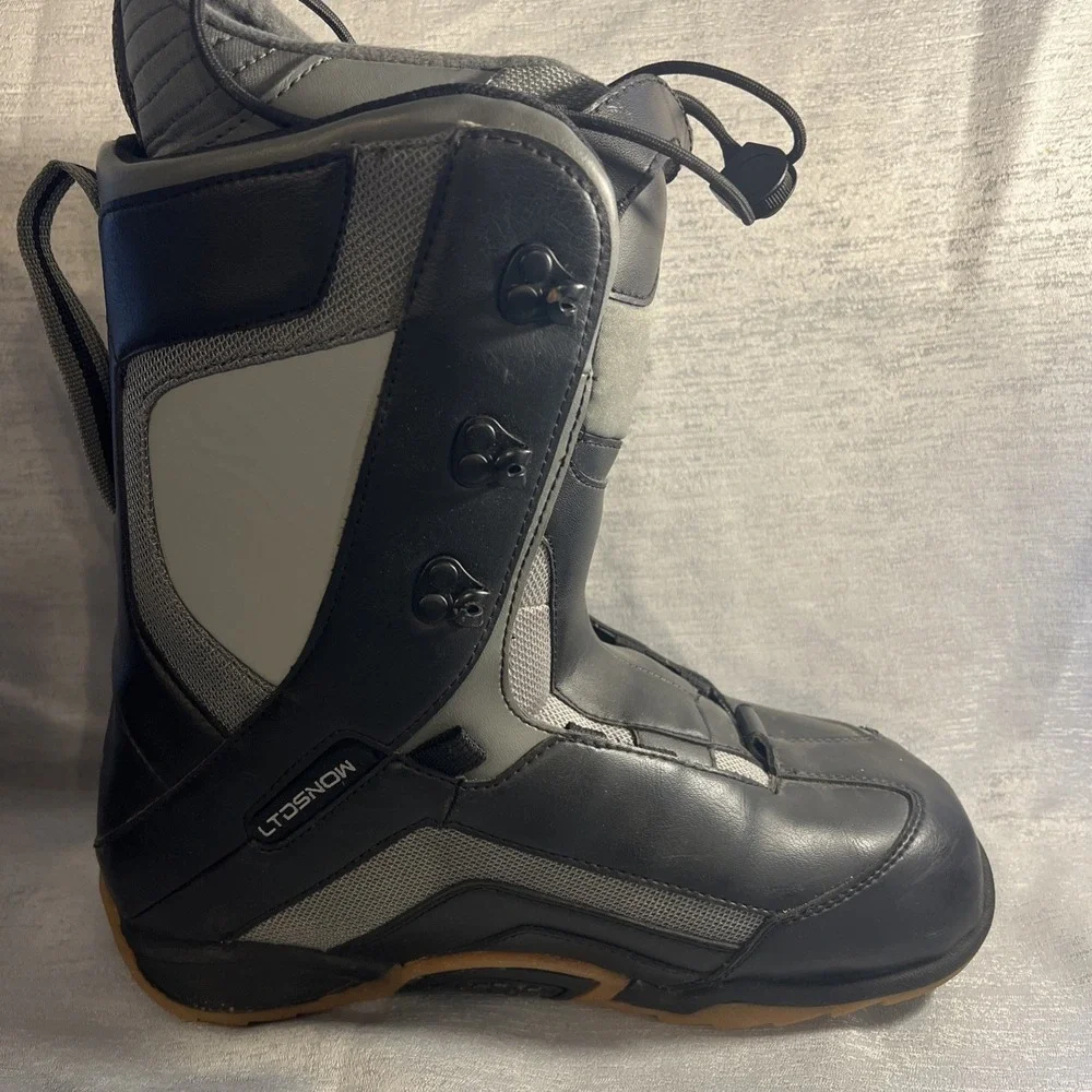 LTD Mens Black & Grey Snowboard Boots (Size 10)